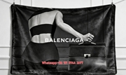 Balenciaga Silhouette & Blue Bag Flannel Throw Blanket for Sofa and Wall Decor BA496